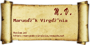 Marusák Virgínia névjegykártya